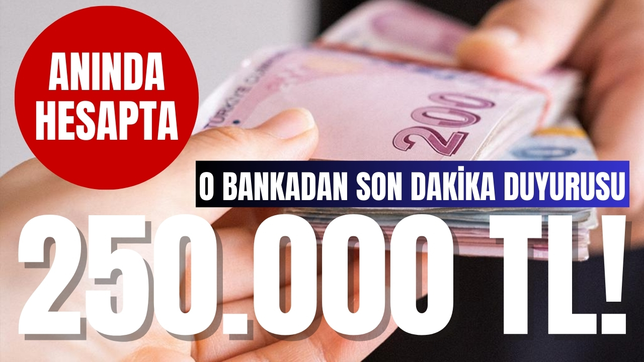 Parası Bitenlere O Bankadan Can Simidi: Tam 250.000 TL’lik Kredi Hemen Verilecek